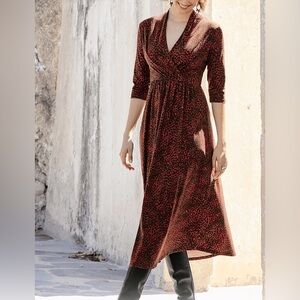 Peruvian Connection Serengeti Pima Cotton Dress Black Scarlet Gold Women’s Large